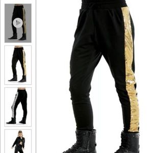 Balera Black/Gold “Sequin-inset Jogger Pants”  Size LC.  Style AH9103